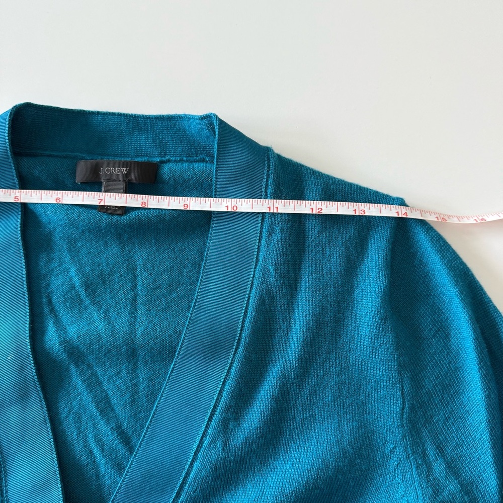 J. Crew 100% Merino Wool Button-Up V-neck Cardigan Teal Size XS - Picture 5 of 7